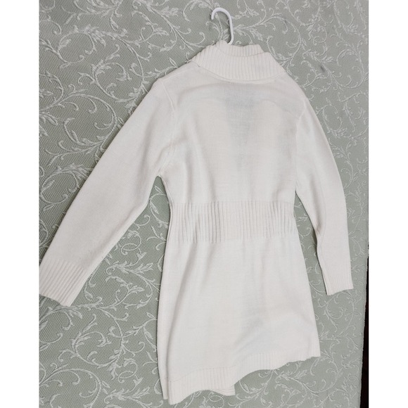 Antthony Cardigan Sweater Womens Medium Ivory Shawl Collar Button Ribbed Knit - Picture 14 of 15